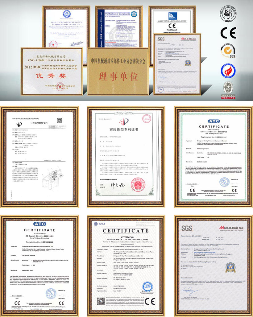 Xinding spring machine certifications